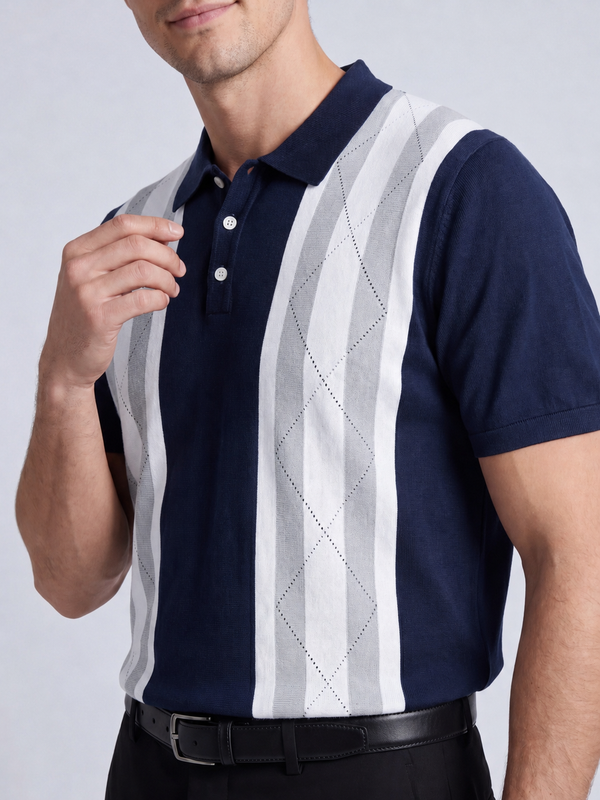 Panel Knit Polo