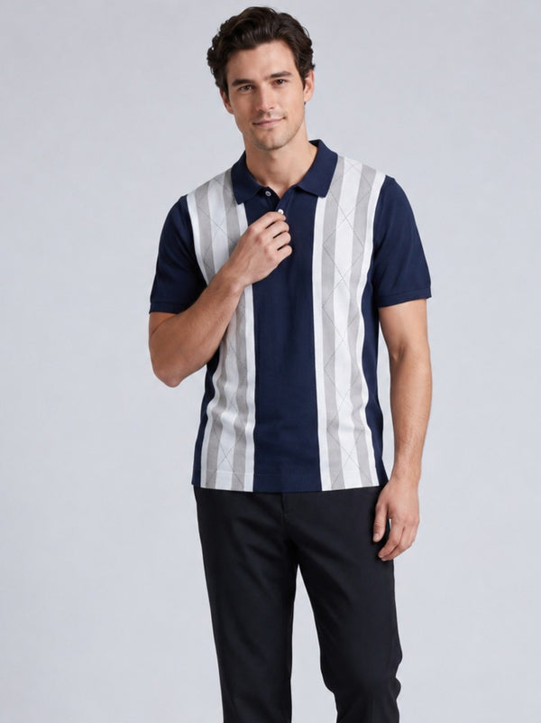 Panel Knit Polo