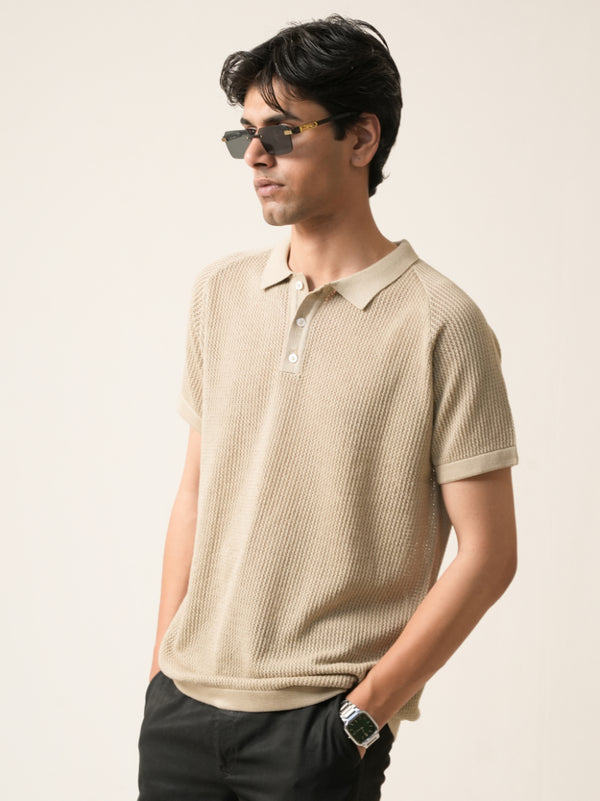 Open Knit Polo