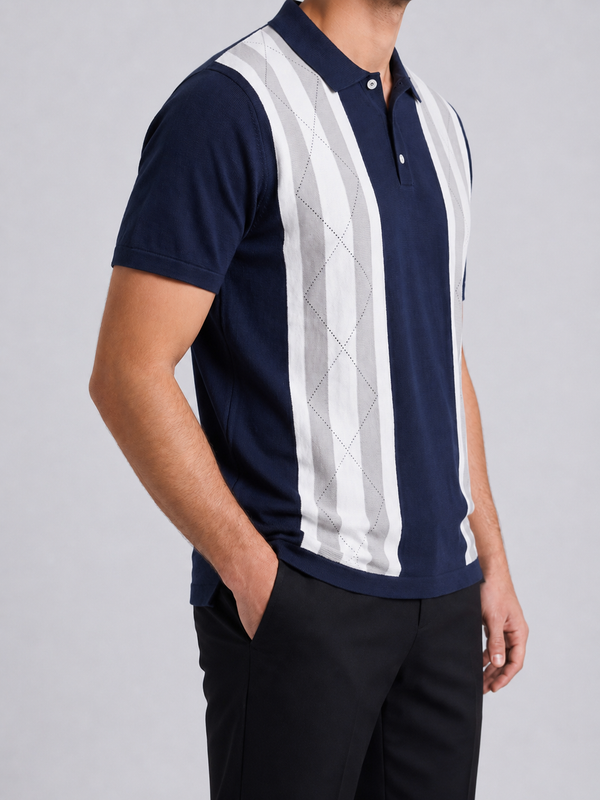 Panel Knit Polo