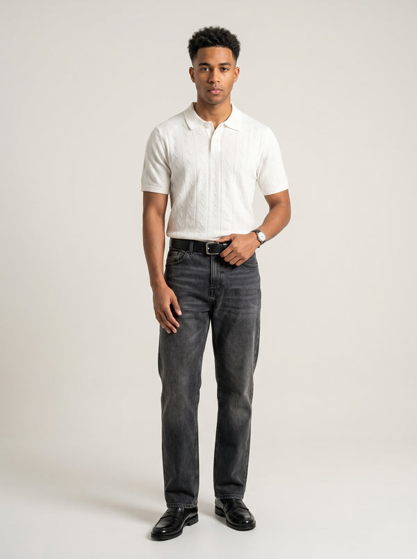 Textured Knit Polo