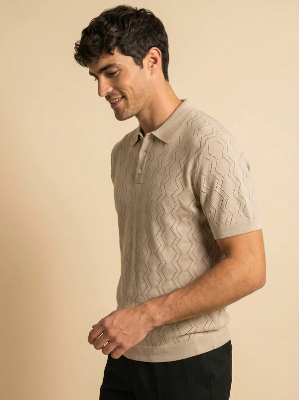 Textured Knit Polo