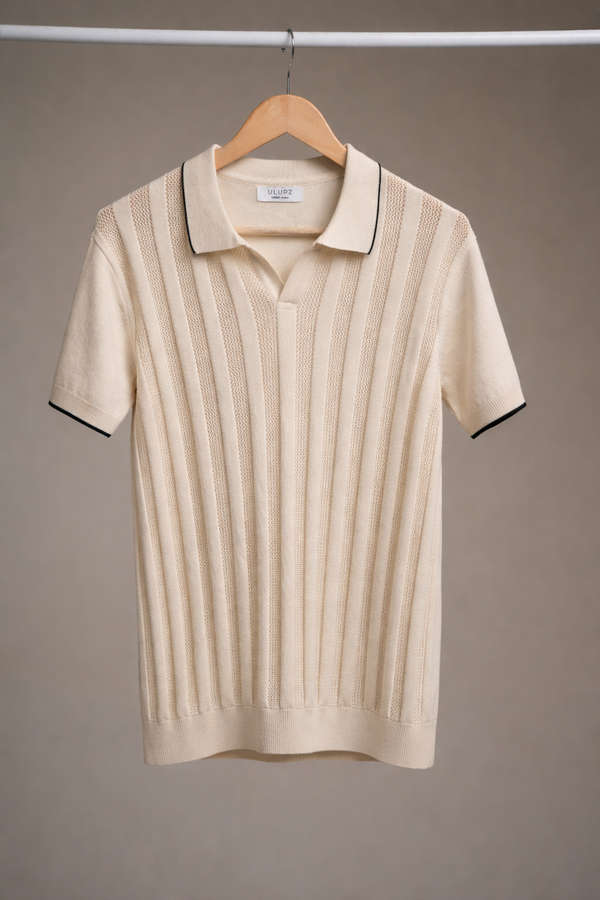 Ribbed Knit Polo