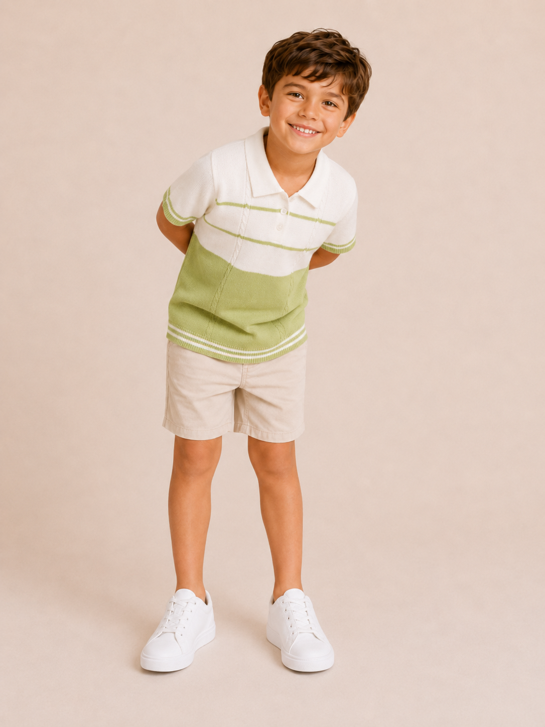 Kids Club Stripe Knit Polo Set