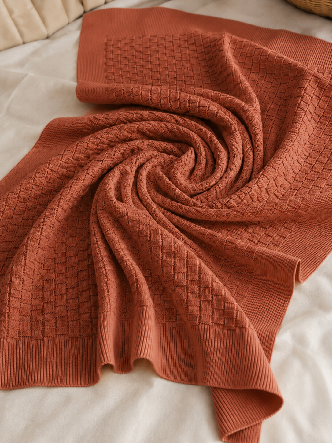 Basket Knit Kids Blanket