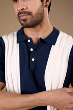 Vertical Striped Knit Polo