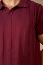 Ribbed Knit Polo