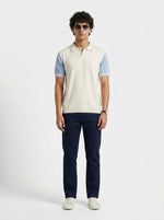 Contrast Sleeve Knit Polo