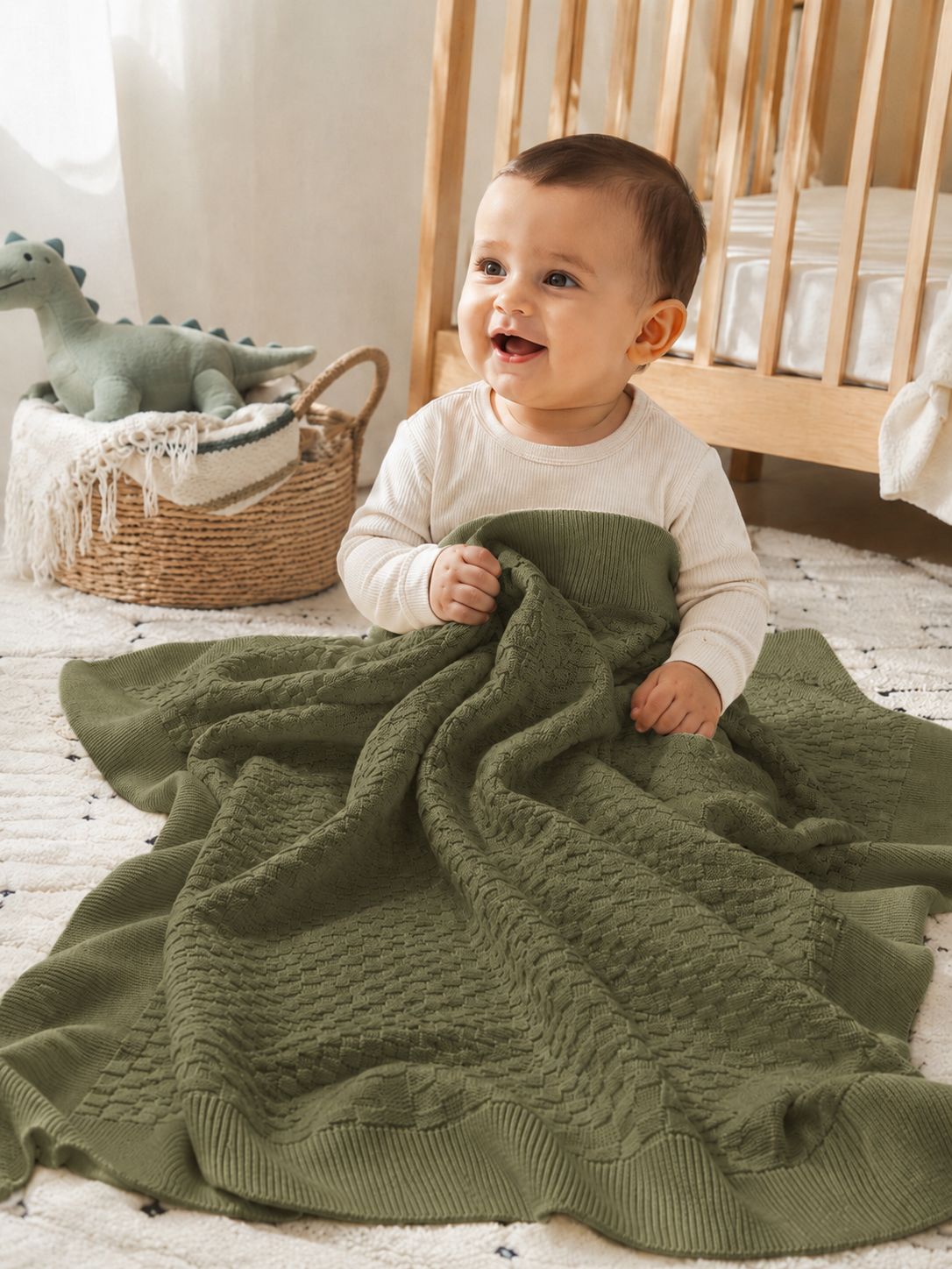 Basket Knit Kids Blanket