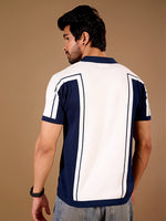 Zip Intarsia Knit Polo