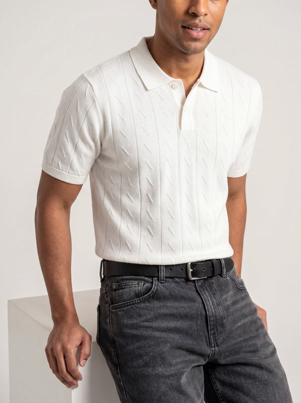 Textured Knit Polo
