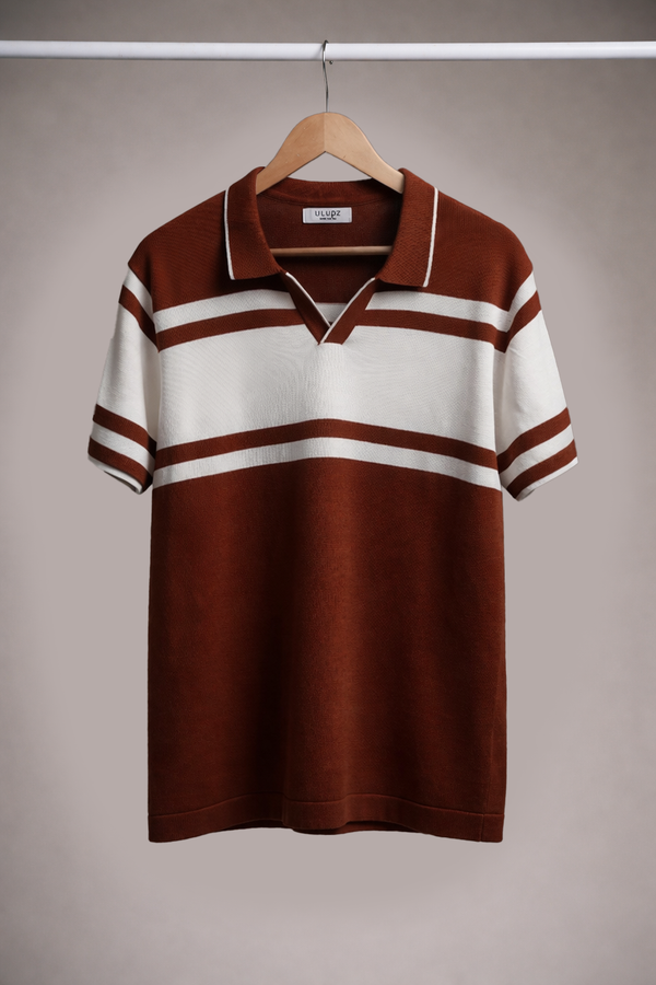 Striped Knit Polo