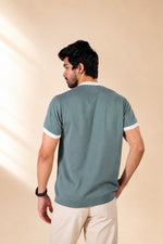 Contrast Ribbed Knit T-Shirt