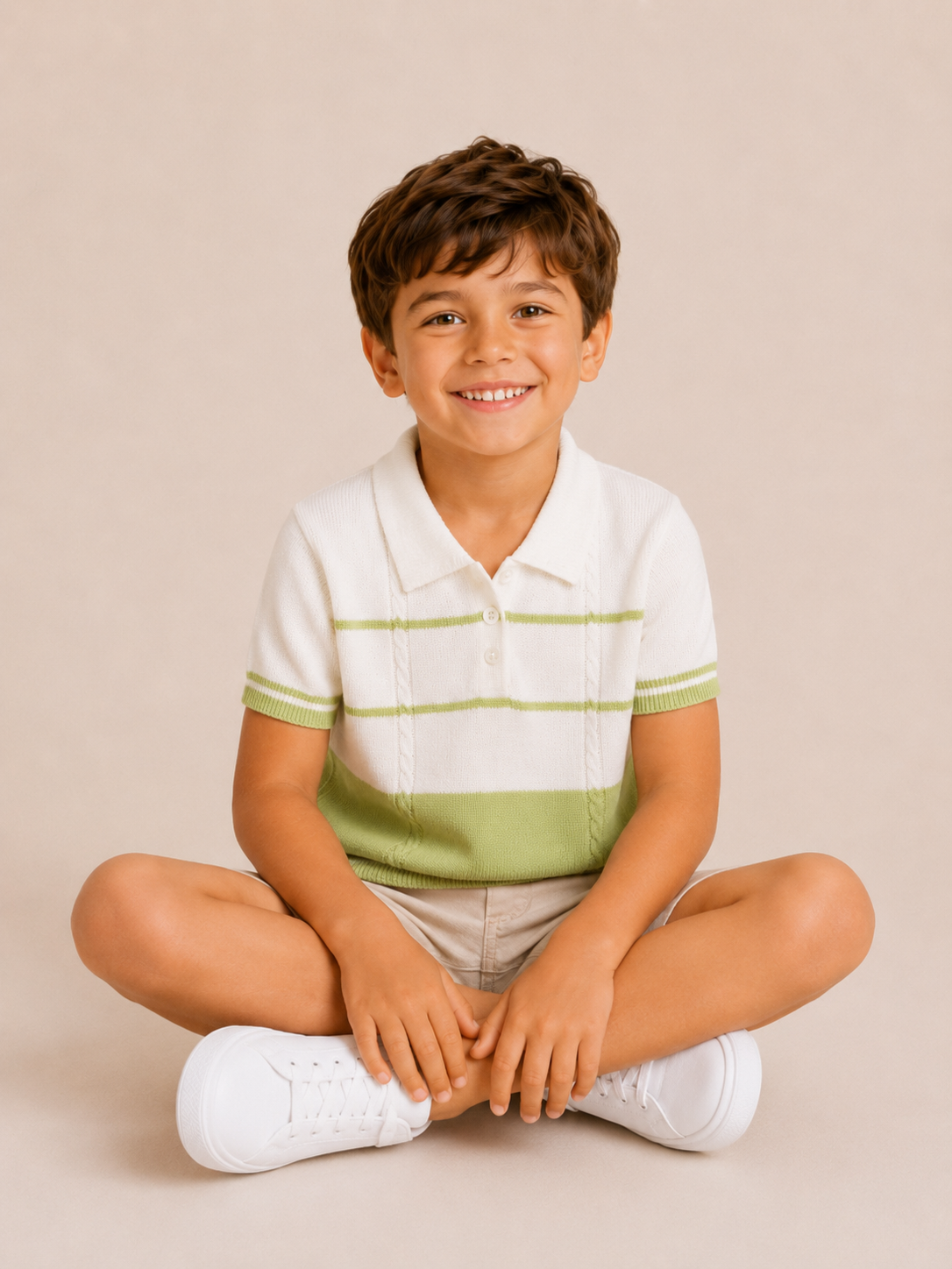 Kids Club Stripe Knit Polo Set