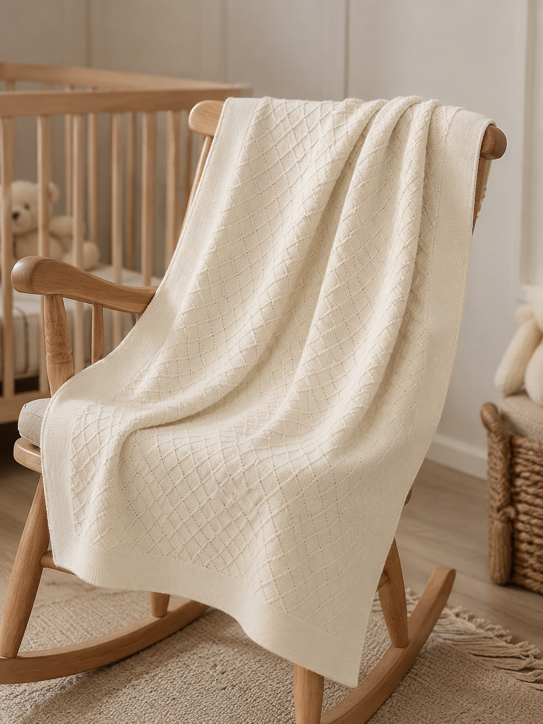 Diamond Knit Baby Blanket