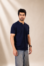 Micro Pattern Knit Polo