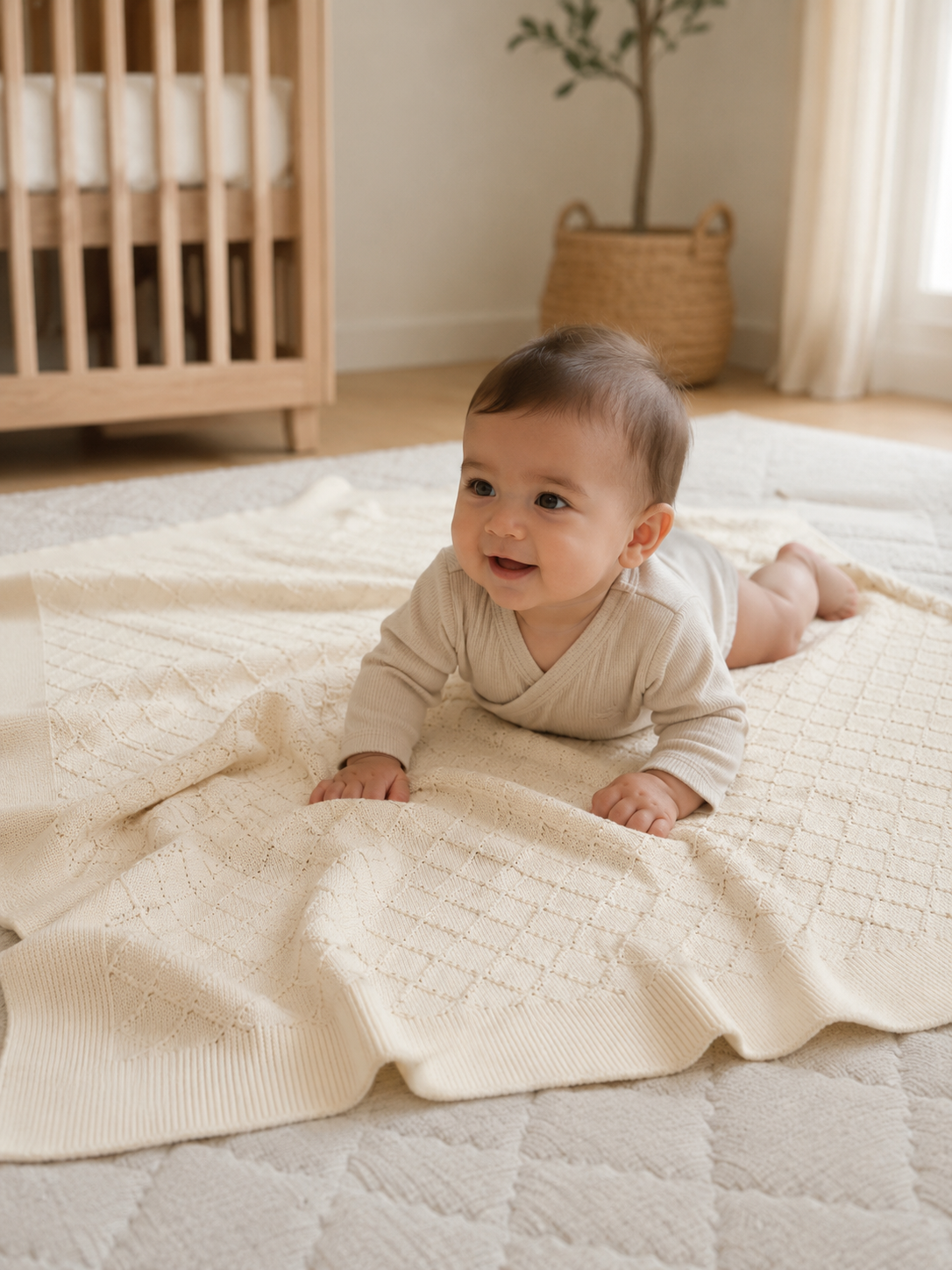 Diamond Knit Baby Blanket