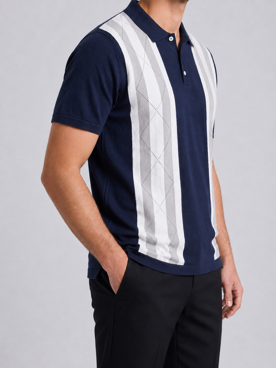 Panel Knit Polo