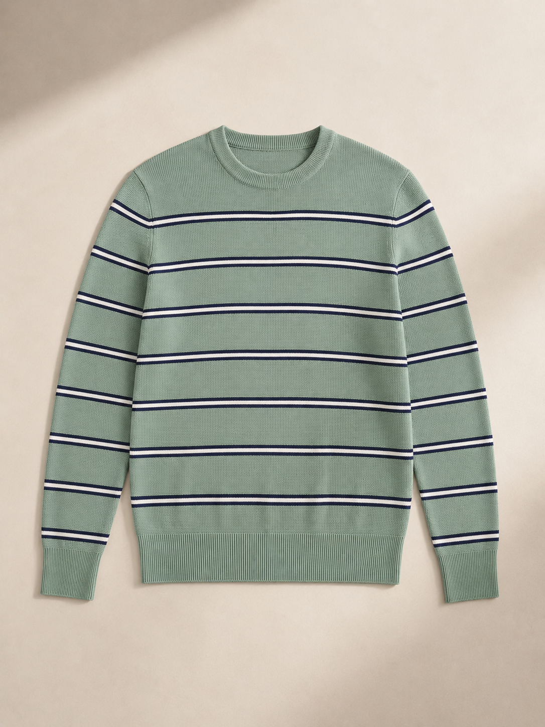 Sage Green Stripe Knit Pullover