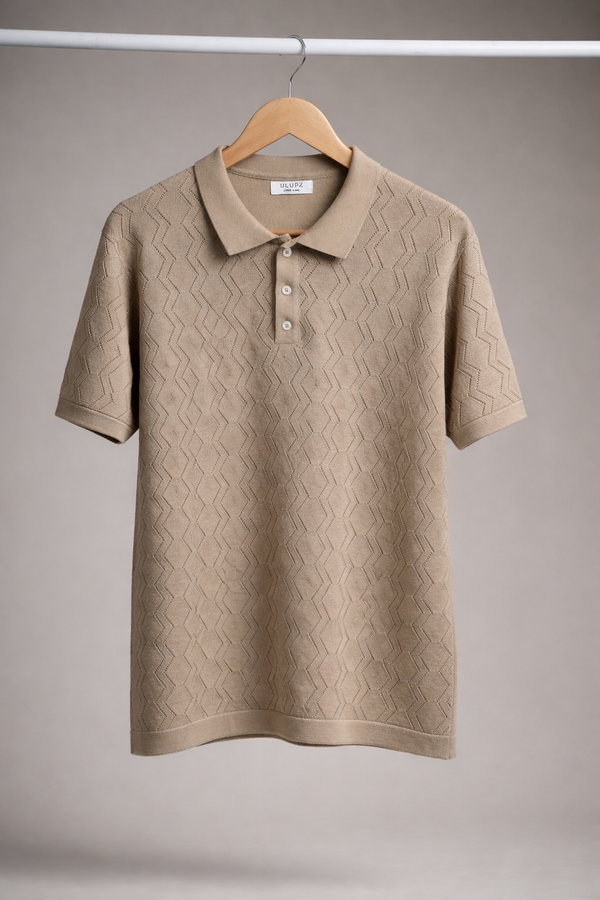 Textured Knit Polo
