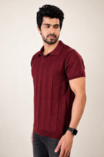 Ribbed Knit Polo