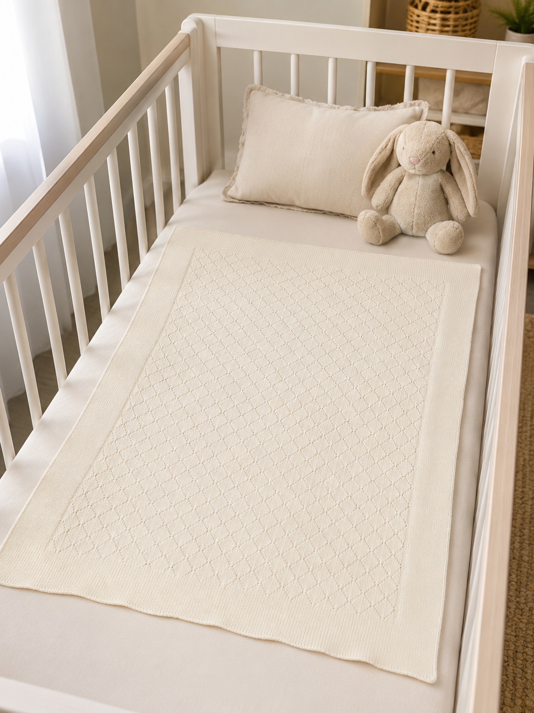 Diamond Knit Baby Blanket