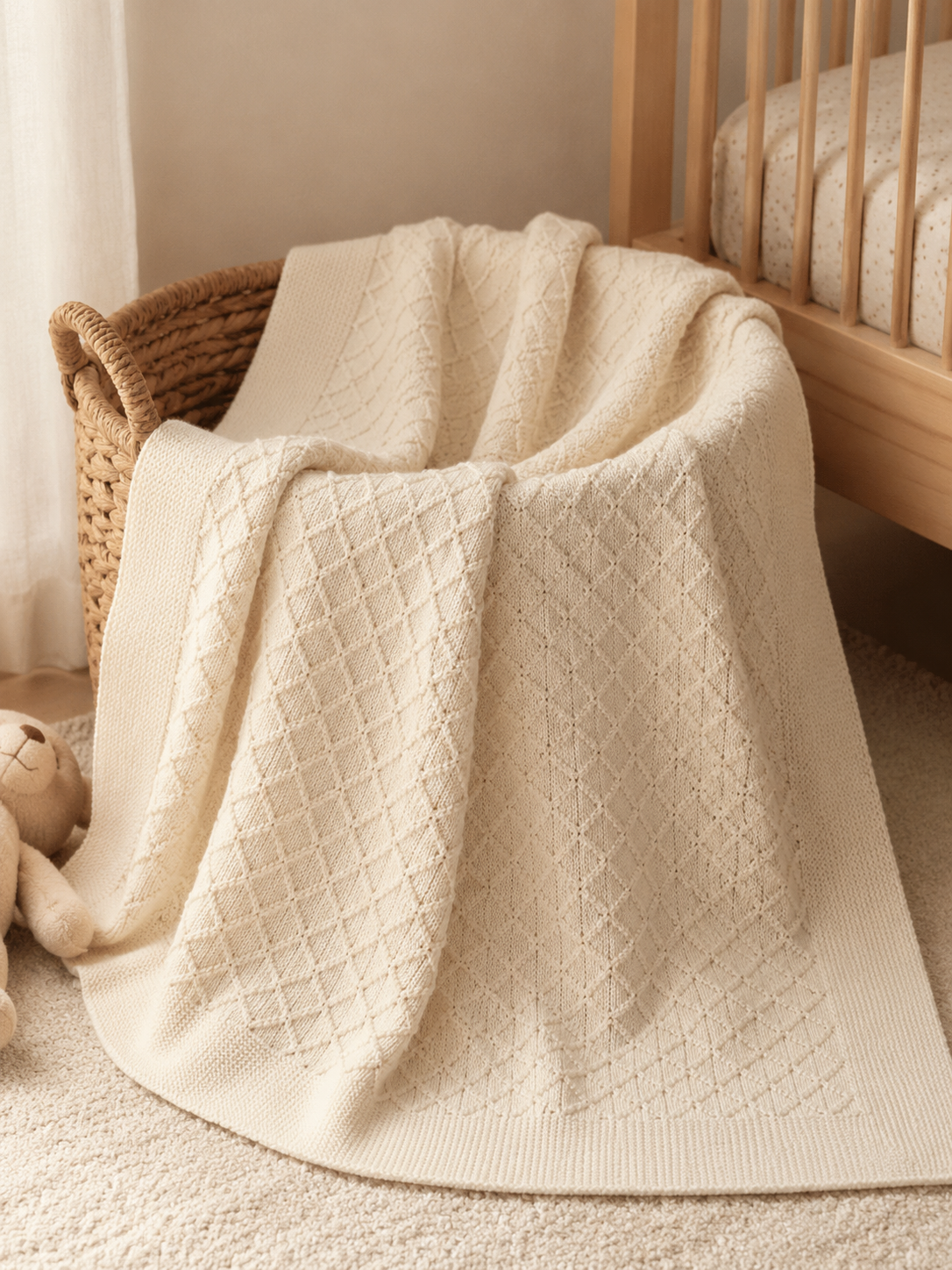 Diamond Knit Baby Blanket