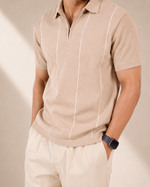 Zip Panel Knit Polo