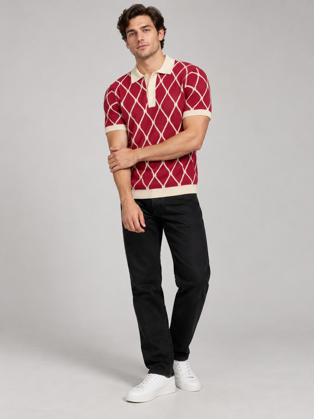 Langford Diamond Knit Polo