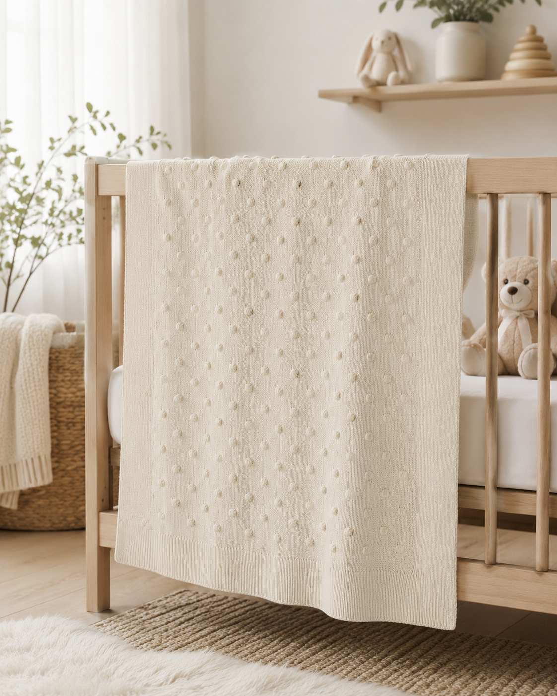 Popcorn Knit Kids Blanket