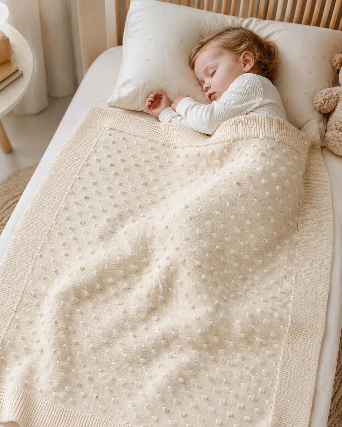 Popcorn Knit Kids Blanket