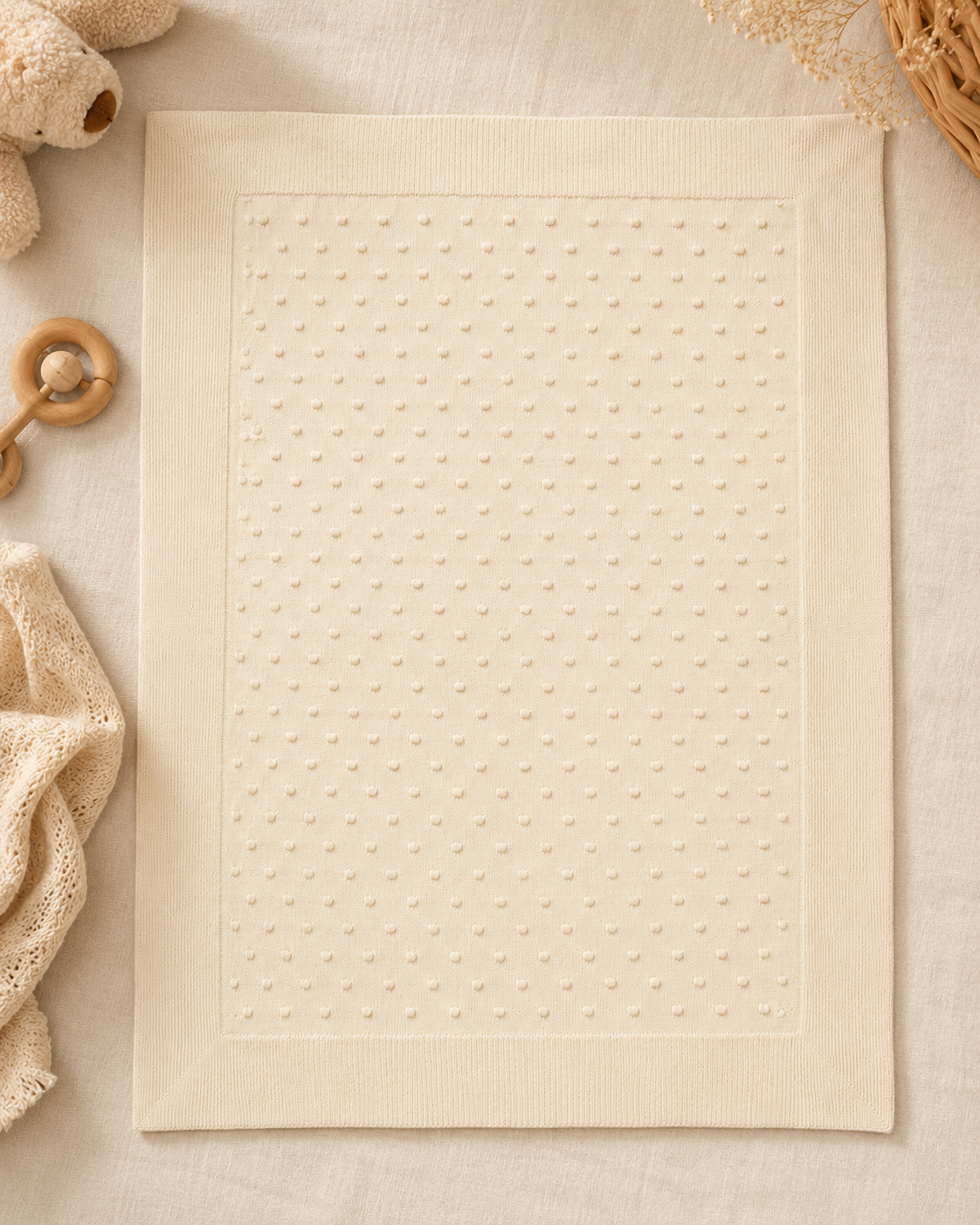 Popcorn Knit Kids Blanket
