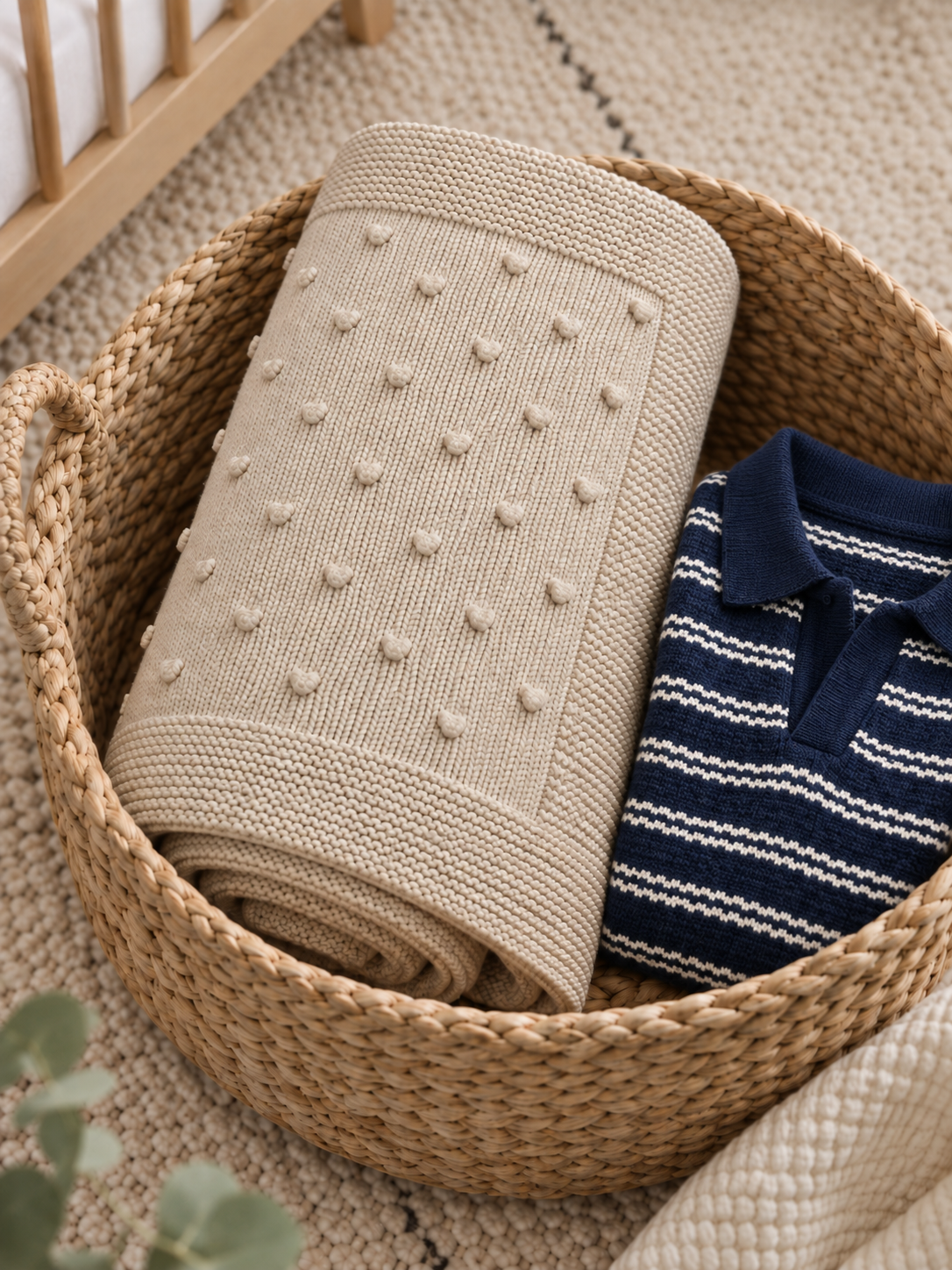 Popcorn Knit Kids Blanket