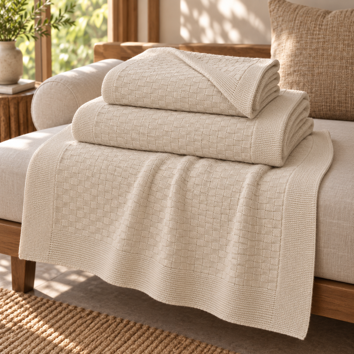 Basket Knit Kids Blanket