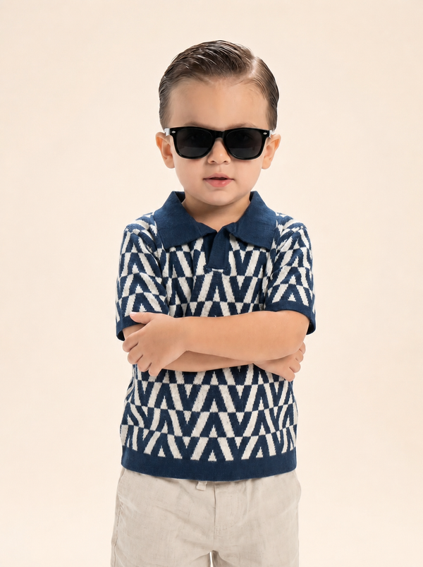 Chevron Knit Polo