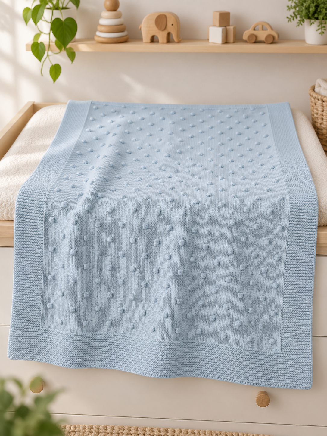 Popcorn Knit Kids Blanket