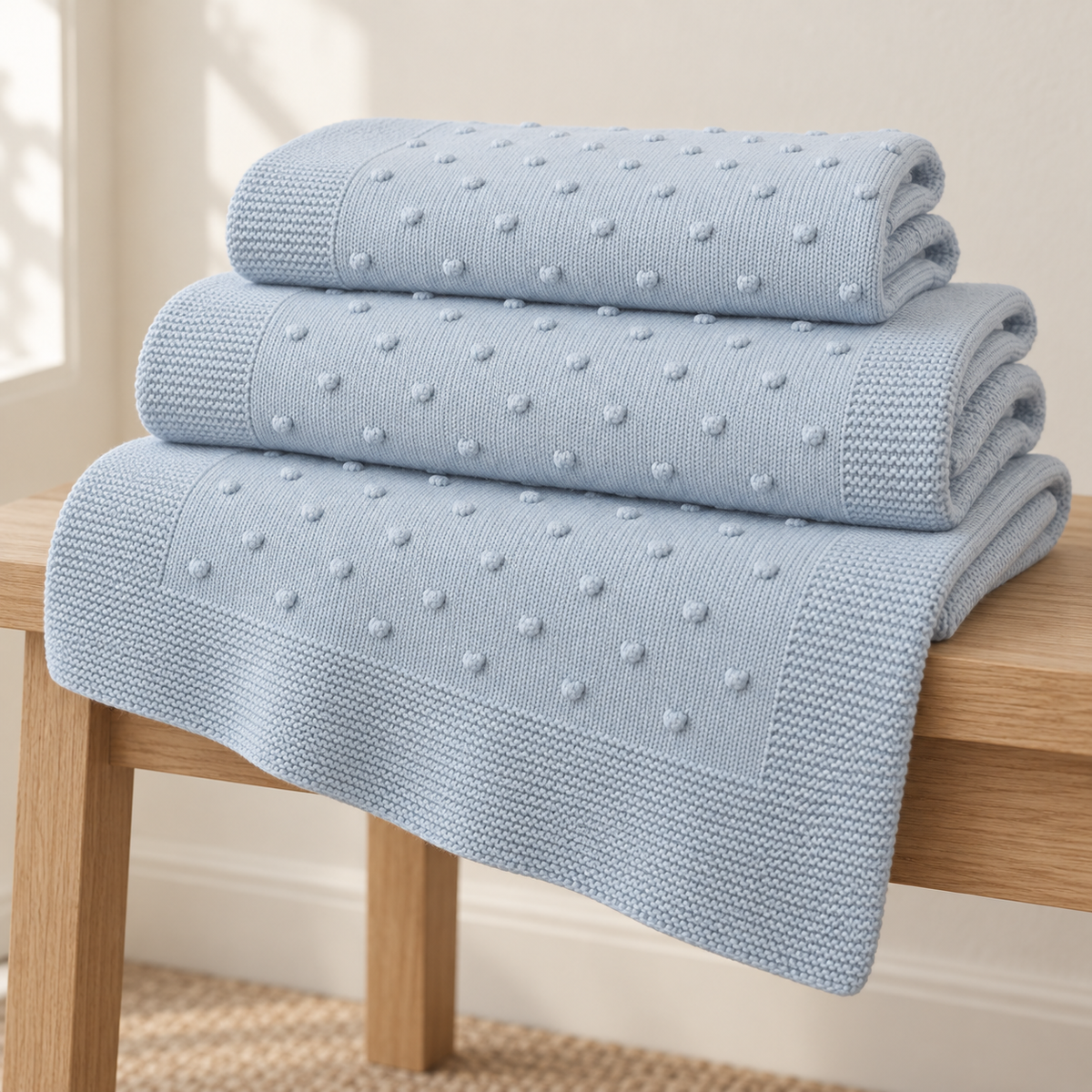 Popcorn Knit Kids Blanket