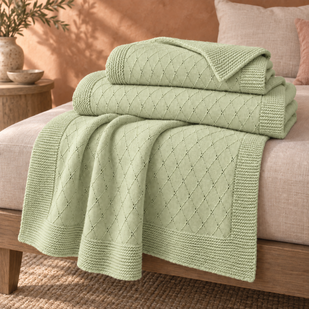 Diamond Knit Baby Blanket