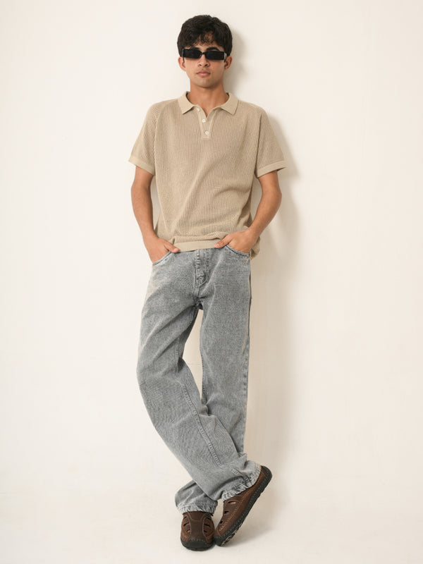 Open Knit Polo