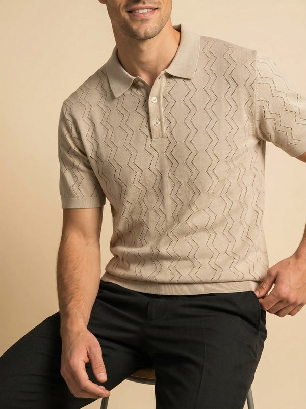 Textured Knit Polo