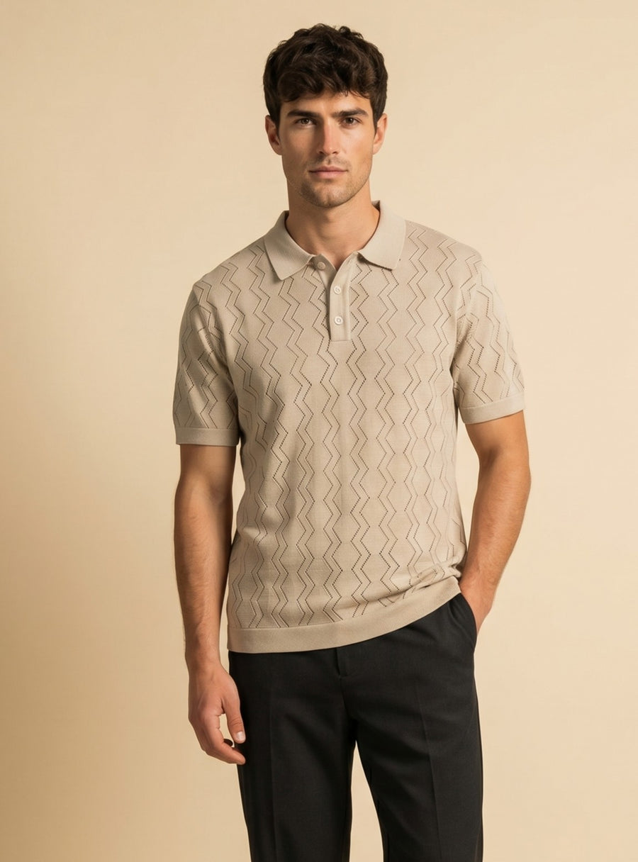 Textured Knit Polo