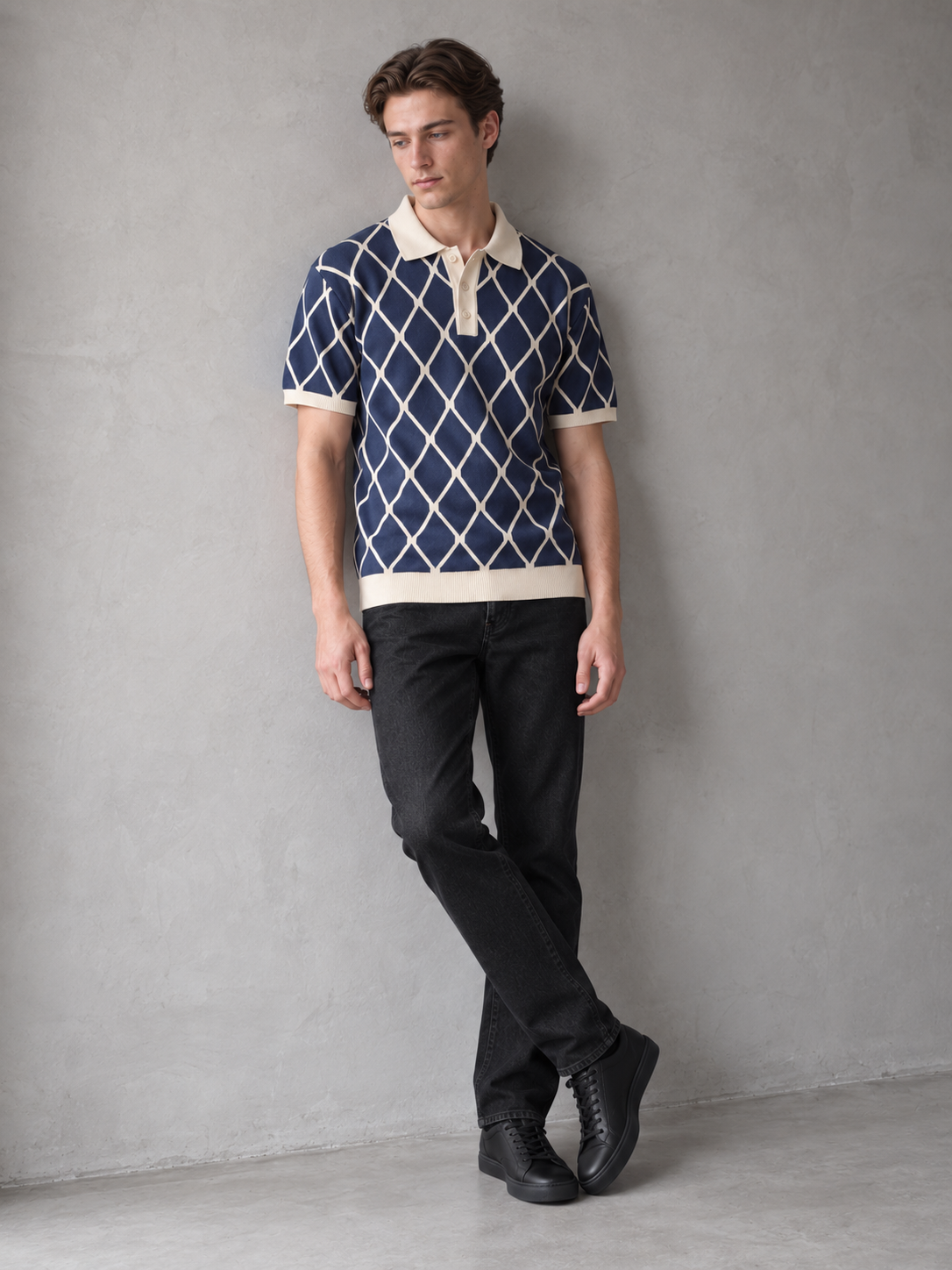 Langford Diamond Knit Polo