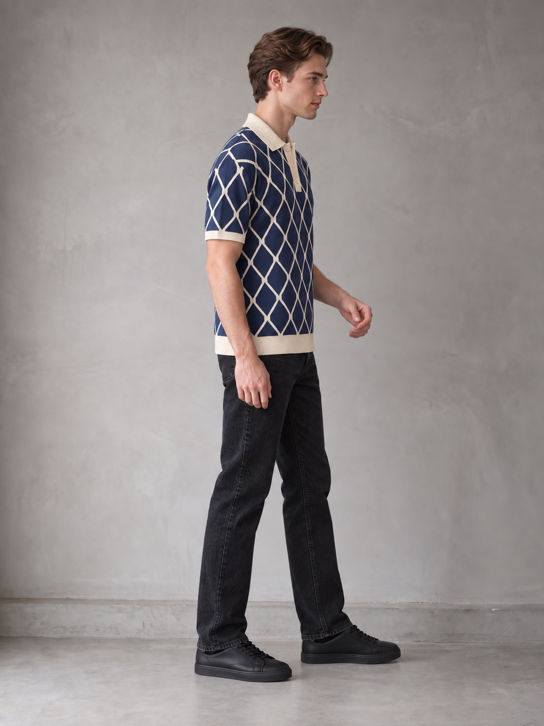 Langford Diamond Knit Polo