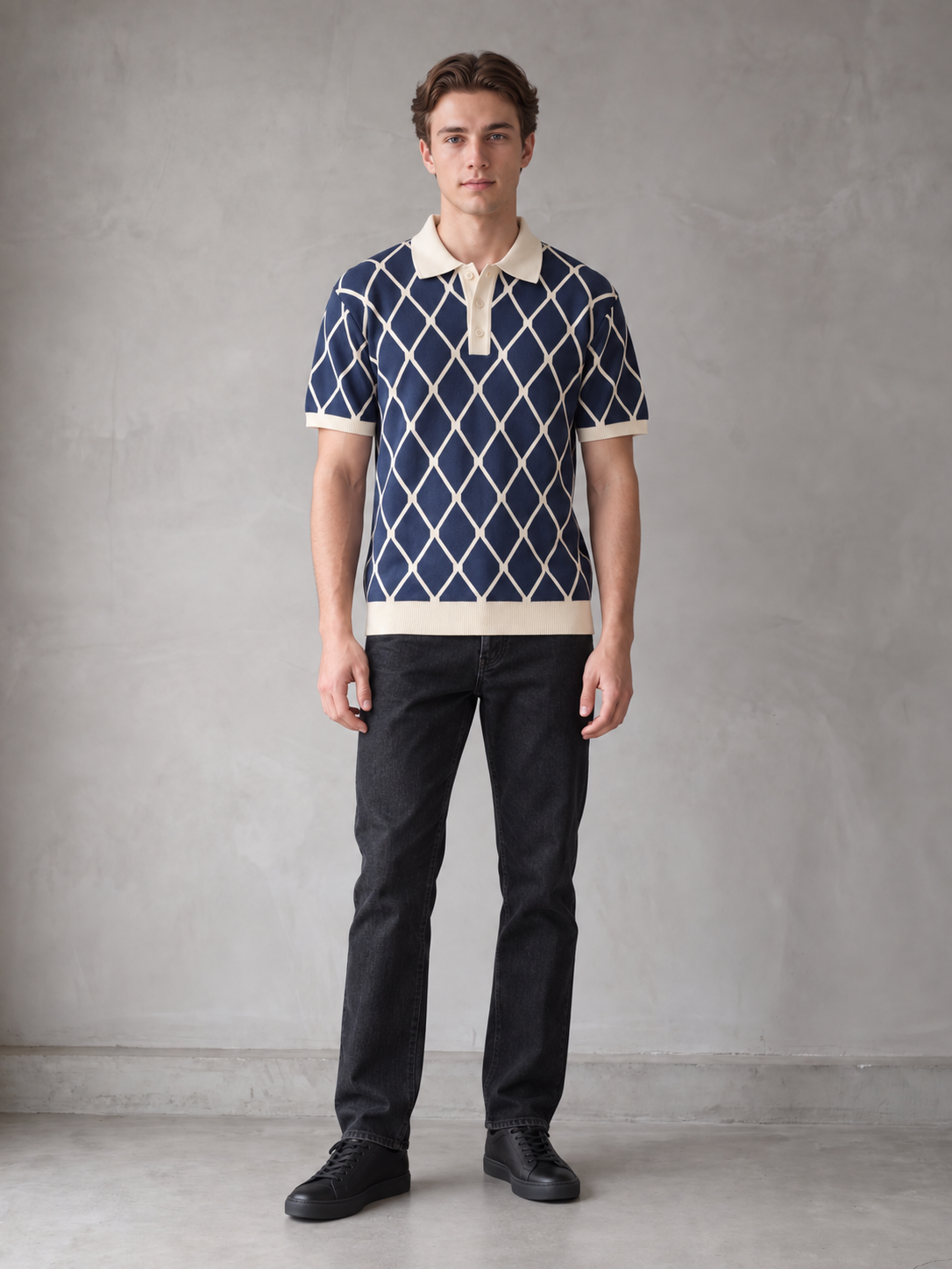 Langford Diamond Knit Polo