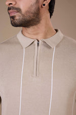 Zip Panel Knit Polo