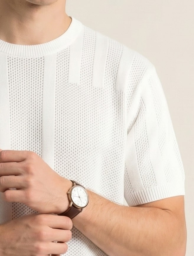 Textured Knit T-Shirt
