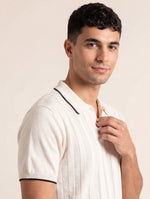 Ribbed Knit Polo