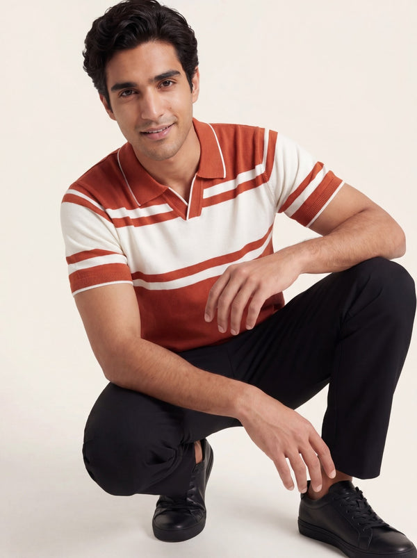 Striped Knit Polo