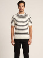 Fine Stripe Knit T-Shirt