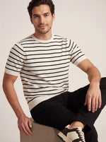 Fine Stripe Knit T-Shirt